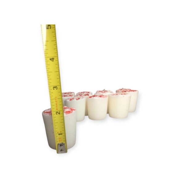 White Barn Candy Cane Red & White Wax Votive Candles Lot of 12 NWT - Picture 5 of 6